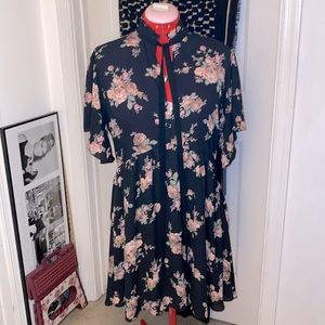 Zara Floral Print Dress with Tie Detail